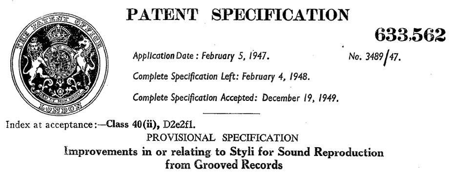 GB633562A - Improvements in or relating to styli for sound reproduction from grooved records