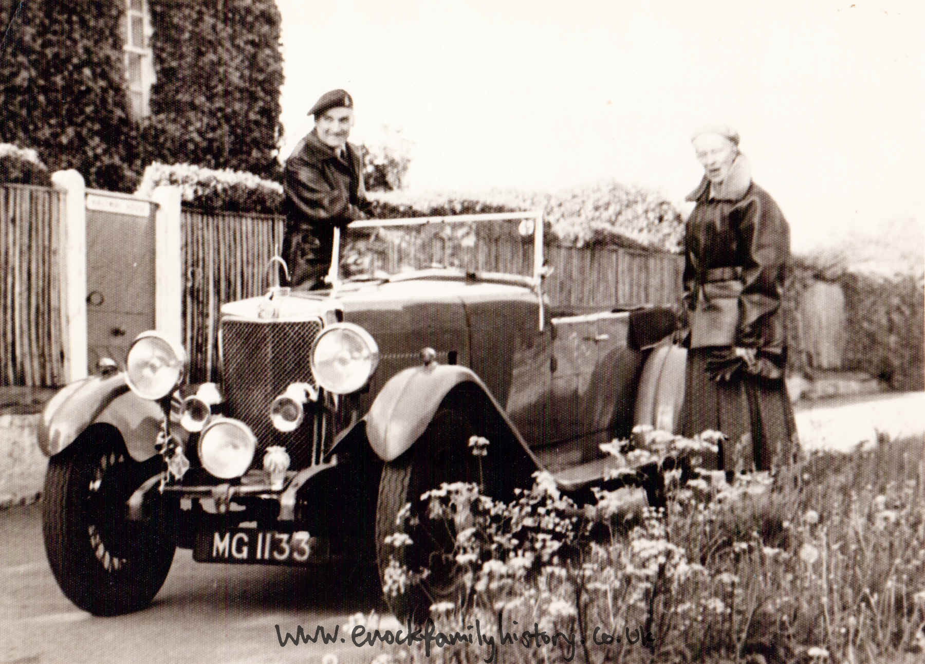 Joe, Winifred and Alice outside the Lowthers House, Heathfield - 1955